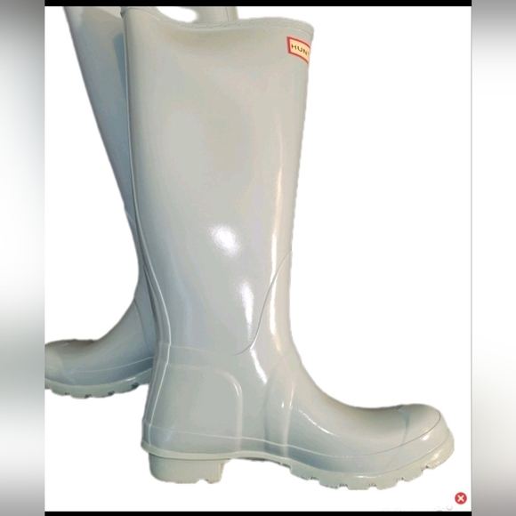 Hunter Original Tall Blue Green Waterproof 7 Boot W/ Matching Metallic Socks - Picture 4 of 16